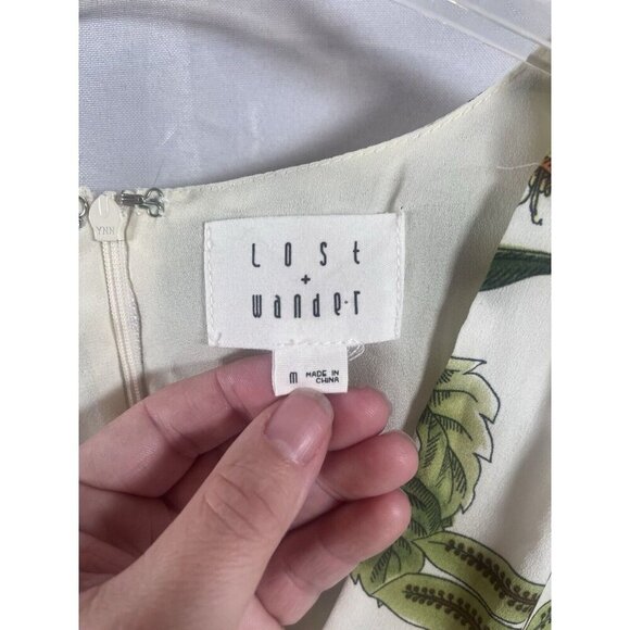 LOST + WANDER Limonada Citrus Print Ruffle Mini Dress Medium - Picture 3 of 9